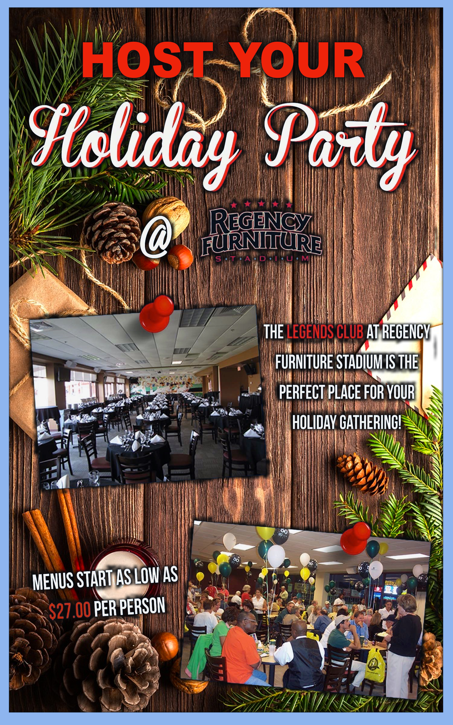 Host Your Holiday Event At Regency Furniture Stadium!